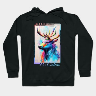 Stag Deer Animal Discovery Adventure Nature Planet Earth Paint Hoodie